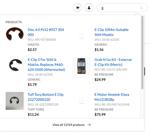 instant search with product image errors