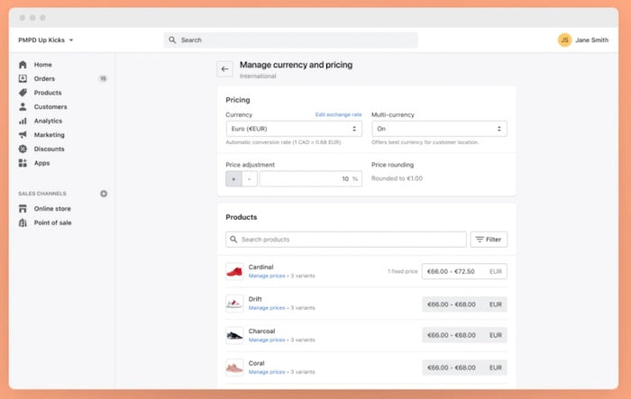 managing product pricing in different locations using shopify markets