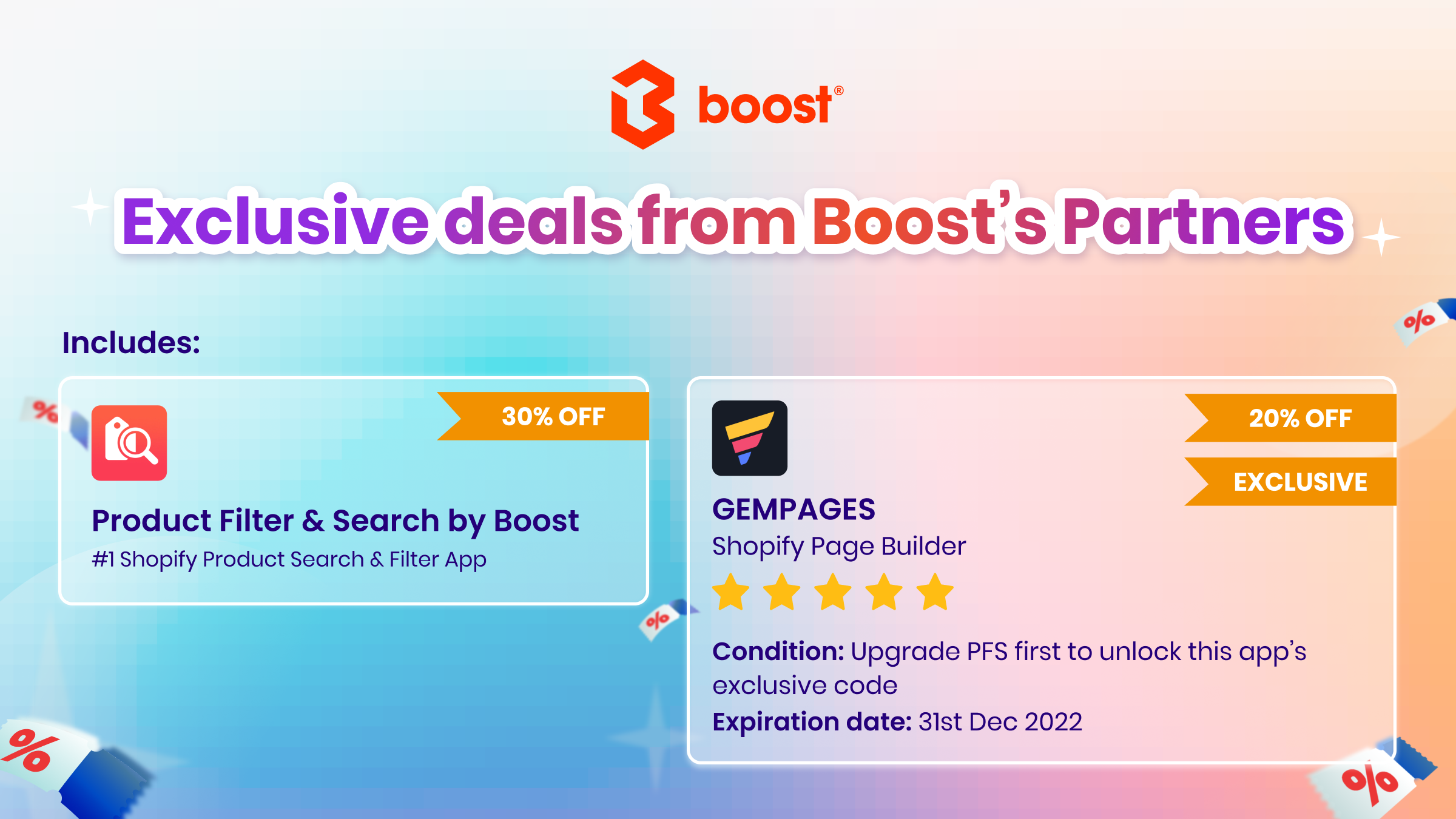 gempages shopify page builder bfcm deal with boost