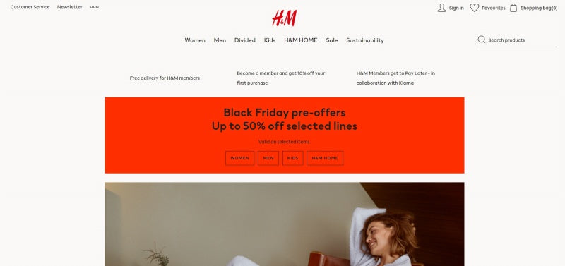 hm sholiday shopping banner digital merchandising