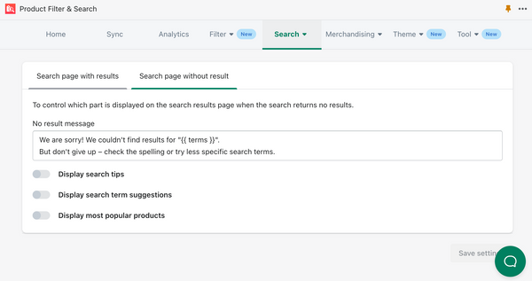 no search result display | boost product filter search | shopify product discovery
