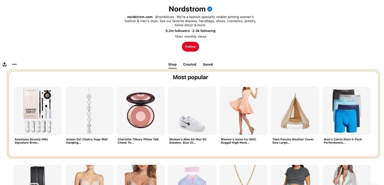 social commerce Nordstrom on Pinterest