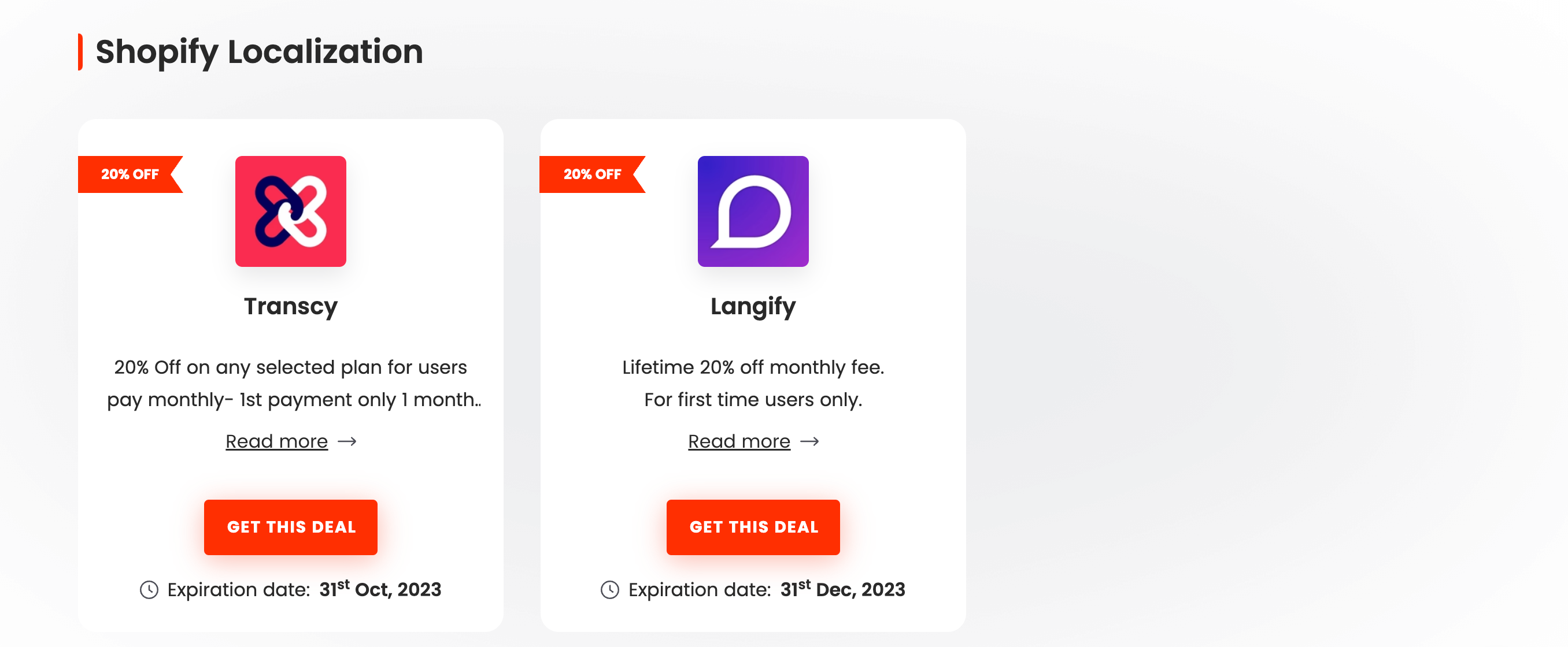 shopify localization app deal