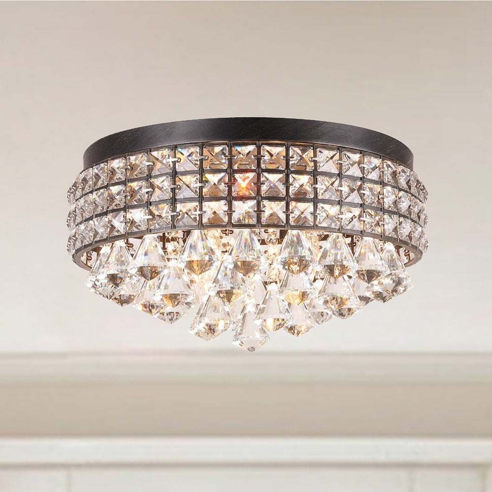 silver orchid taylor chrome crystal flush mount chandelier