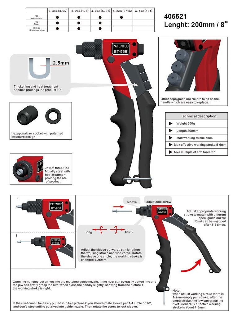 405521 Riveting Pliers Lebanon Power 