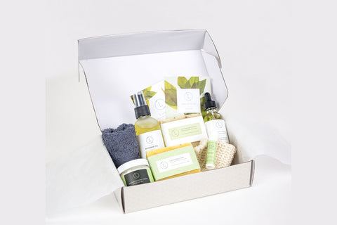 natural bath and body skincare for men in a box