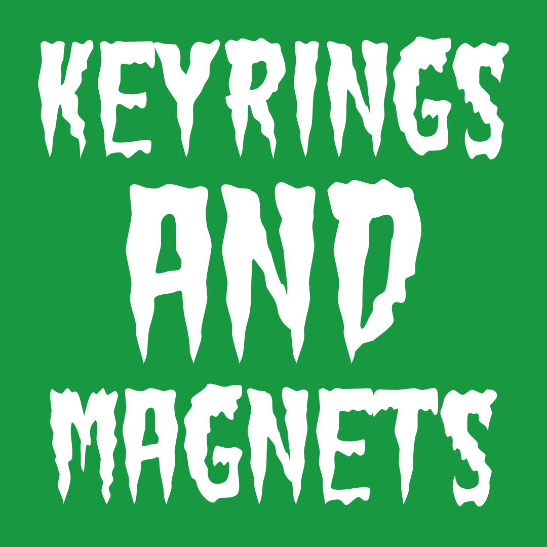 Halloween keyrings and fridge magnets
