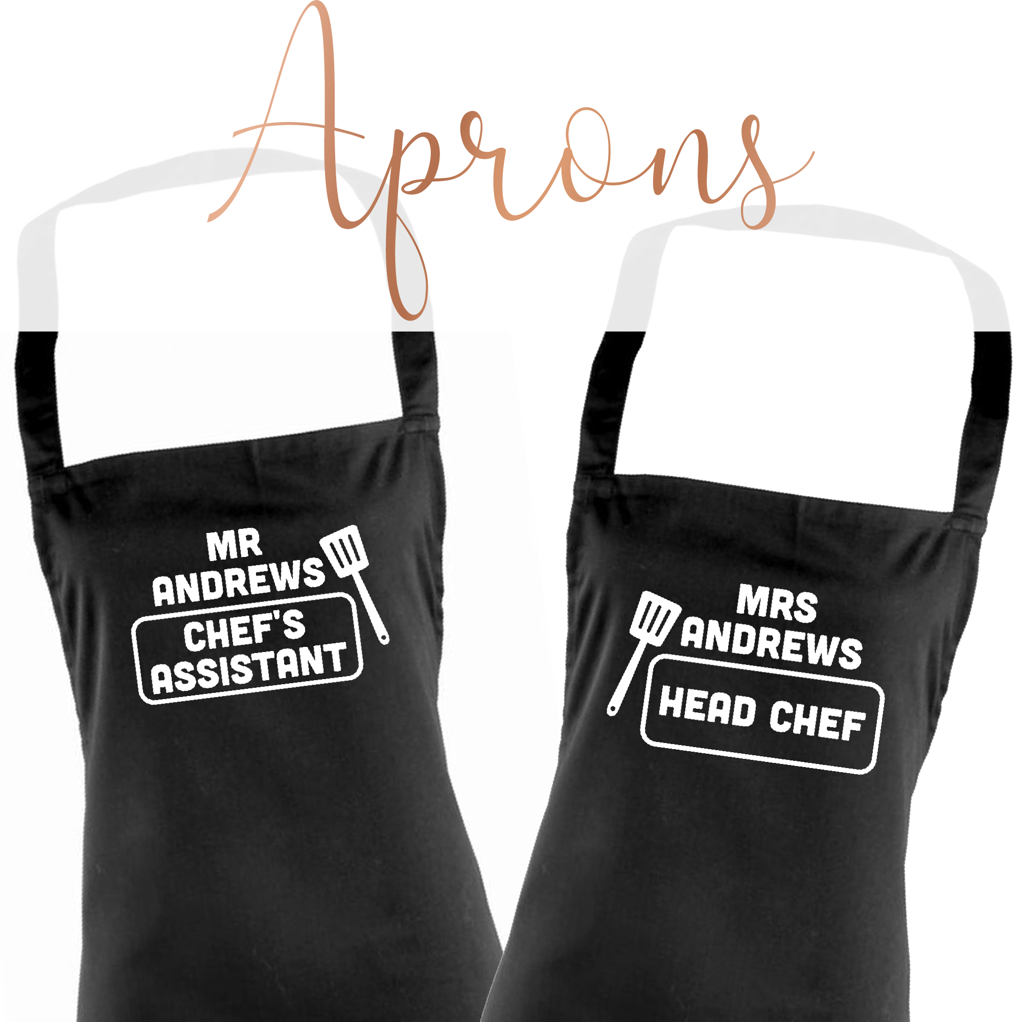 wedding themed aprons