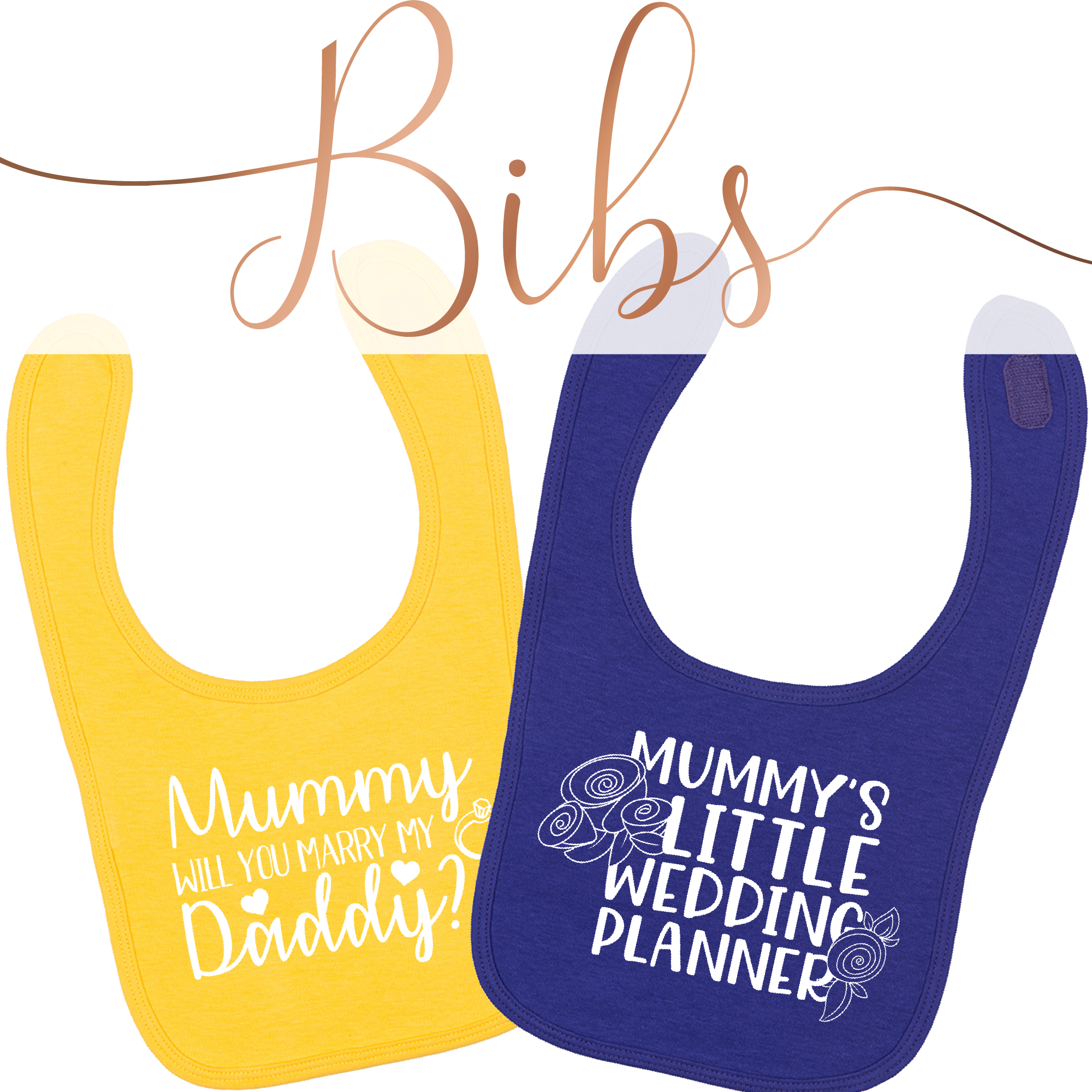 wedding themed baby bibs