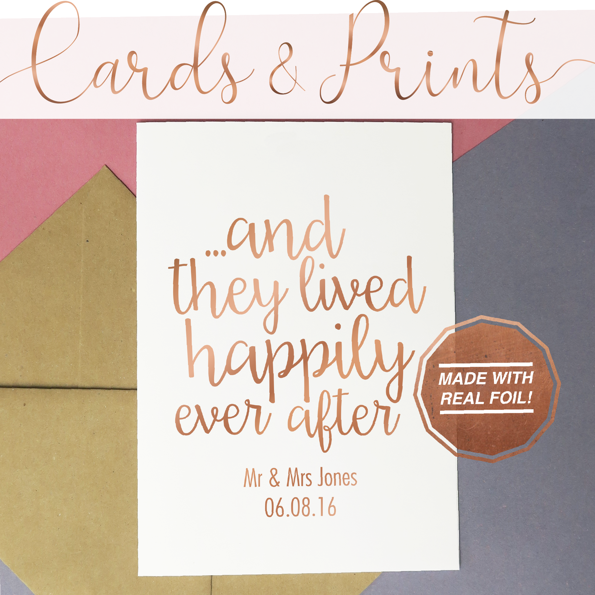 wedding foiled cards and prints