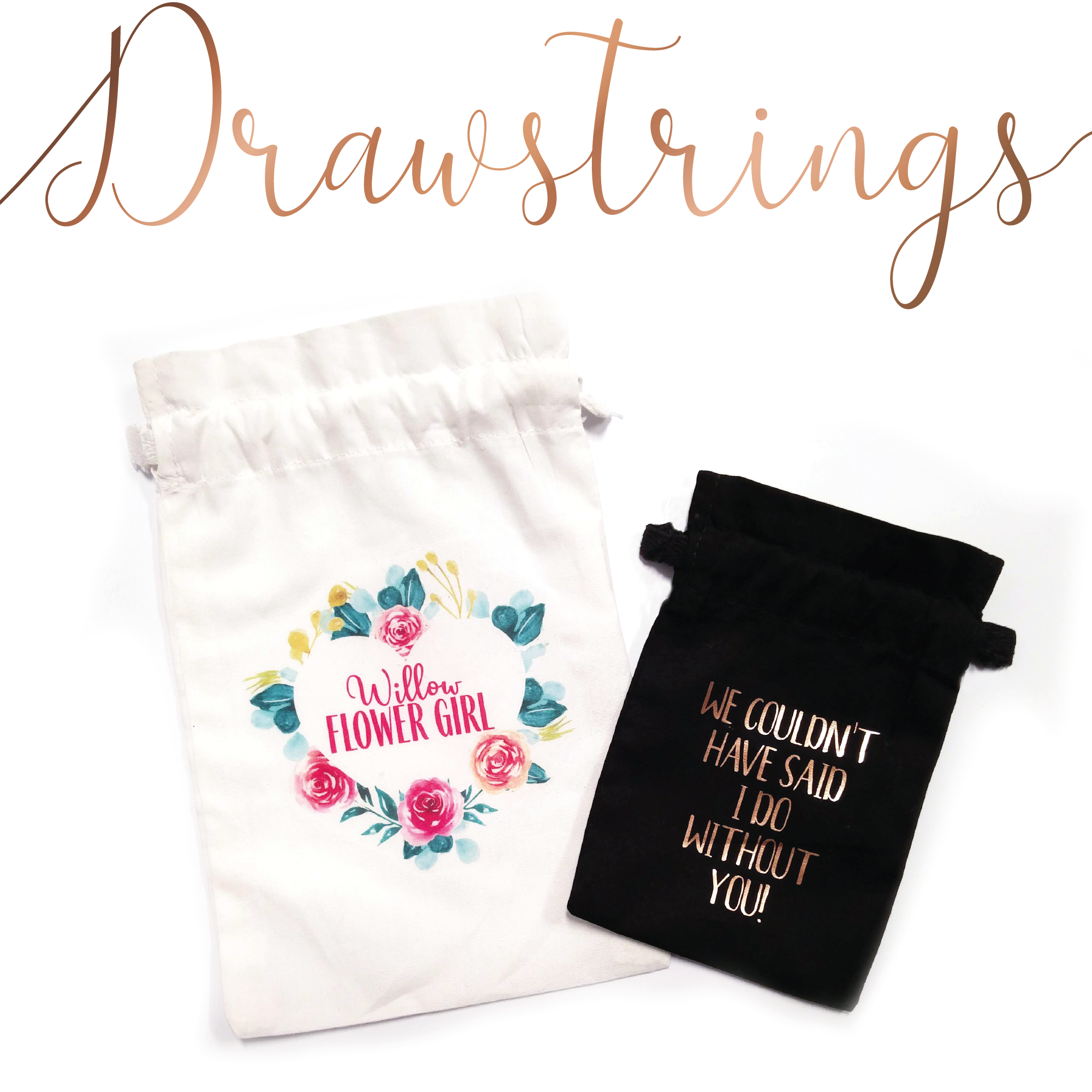drawstring pouches and bag wedding favours and gifts