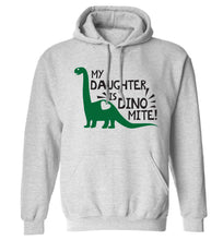 My daughter is dinomite! adults unisex grey hoodie 2XL