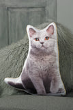 Adorable British Blue Cat Shaped Cushion Cat Cushions - Adorable Cushions