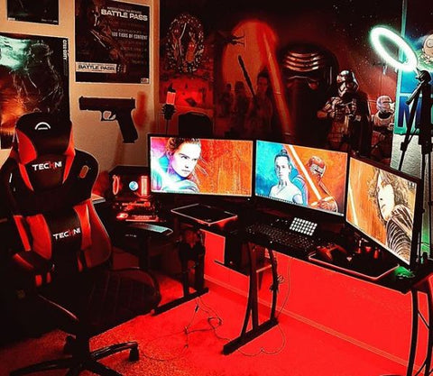 RGB Gaming Setup  Gaming room setup, Room setup, Video game room design