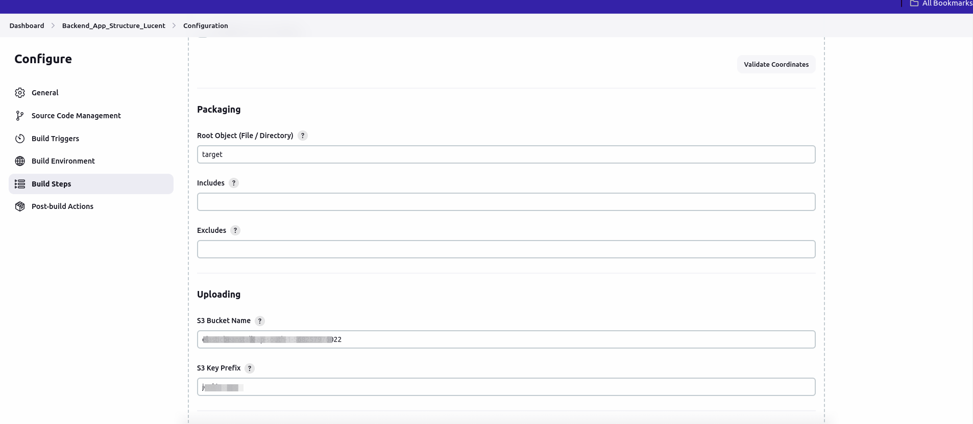 12 - s3 bucket name & s3 key prefix in uploading section