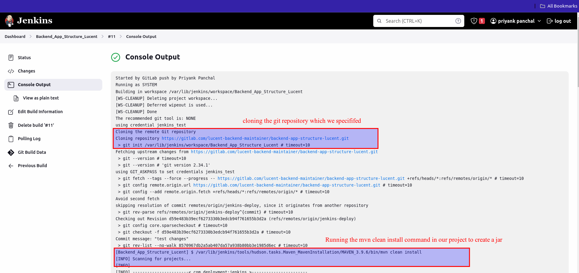 16 - Checking the logs & execution on jenkins