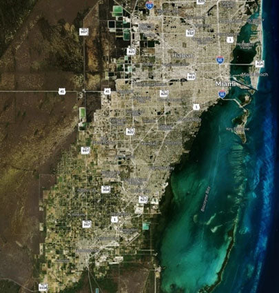 Miami area satellite image