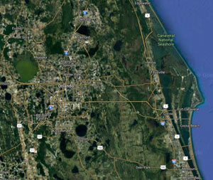 Satellite view of the Central Florida area.