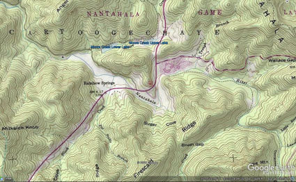 Topographic map of area of NC.