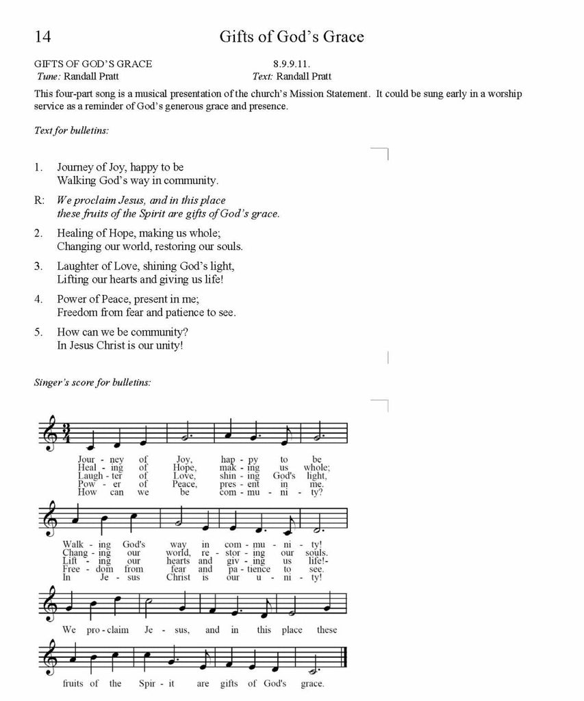Gifts of God's Grace Song Lyrics (PDF Download) Herald