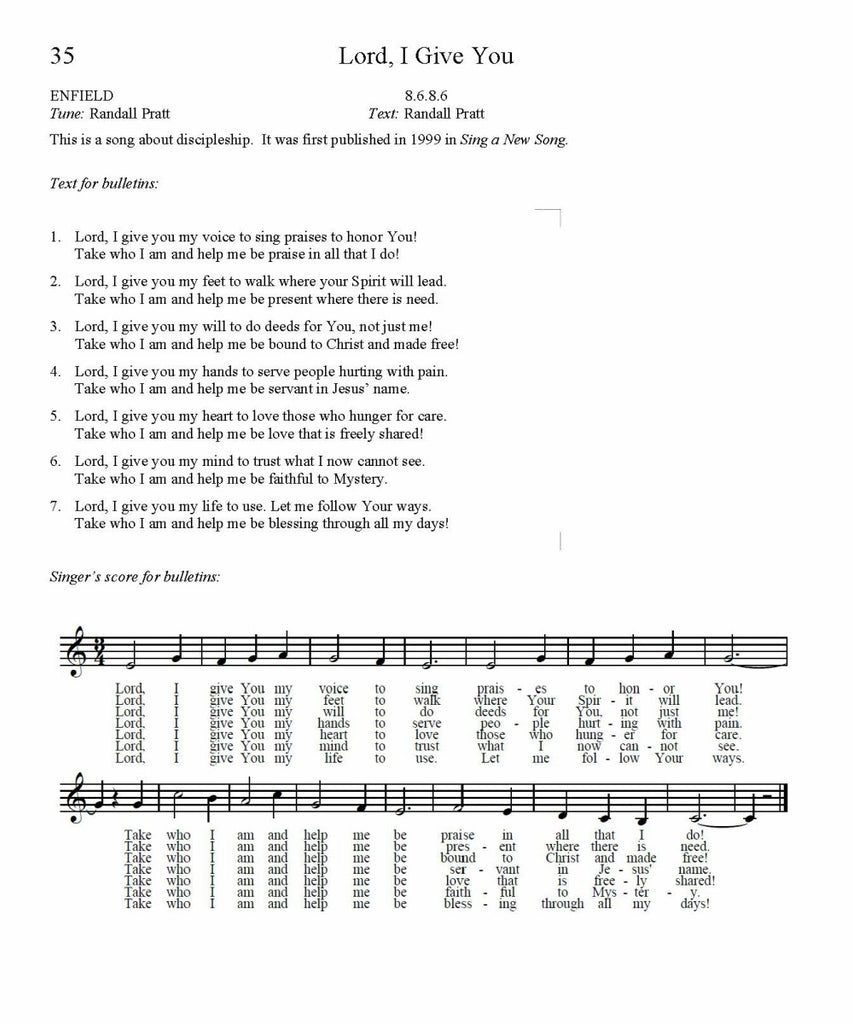 Lord, I Give You Song Lyrics (PDF Download) – Herald House