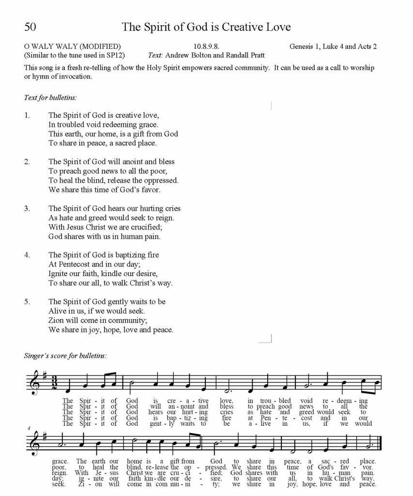 The Spirit Of God Is Creative Love Song Lyrics Pdf Download Herald Publishing House