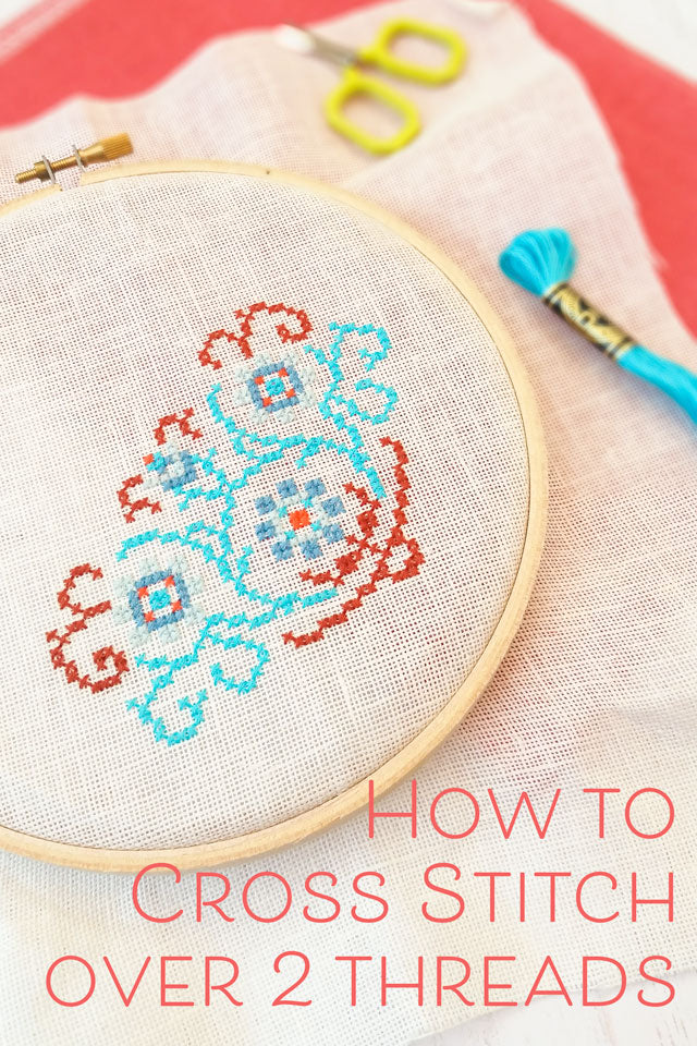 How to cross stitch over two threads on linen