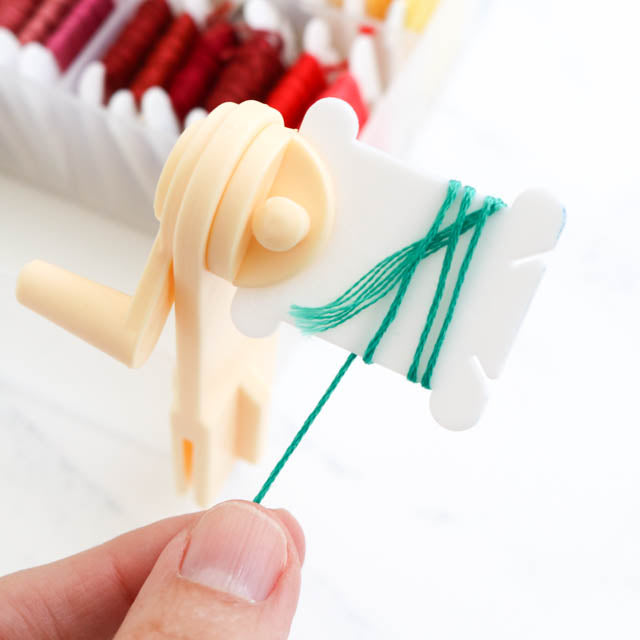 How to use an embroidery floss bobbin winder