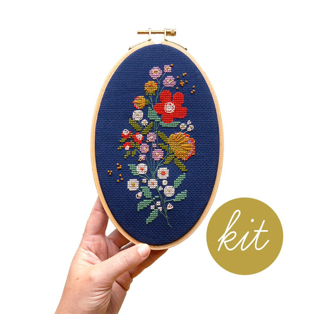 Midnight Floral Embroidery Kit --- Junebug and Darlin – Three Little Birds  Sewing Co.