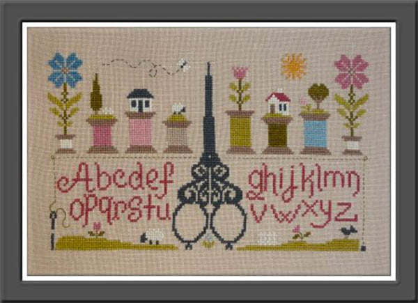 Scissors and Bobbins (Ciseaux and Bobines) Cross Stitch Pattern by Jardin Prive