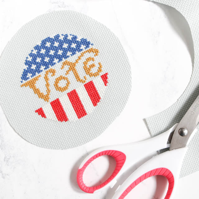 How to make a cross stitch Vote button