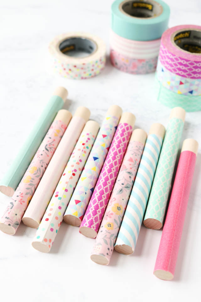 Make pretty needle storage tubes using washi tape