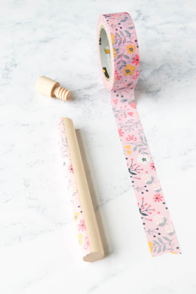 Make pretty needle storage tubes using washi tape