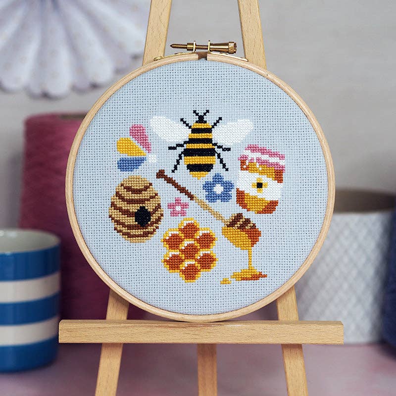 Bumblebee Mini Cross Stitch Kit - Stitched Modern