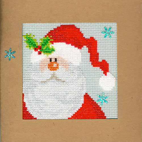 Cross Stitch Greeting Card Kit - Christmas Fox - Stitched Modern