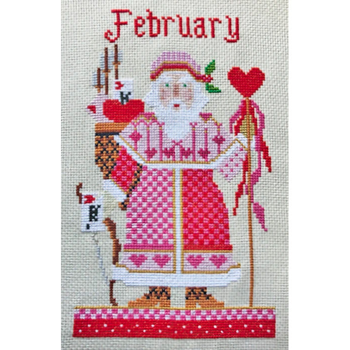 A Year Of Santa Cross Stitch Kit February Stitched Modern