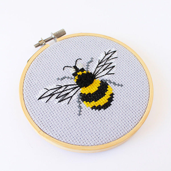 Bumblebee Mini Cross Stitch Kit - Stitched Modern