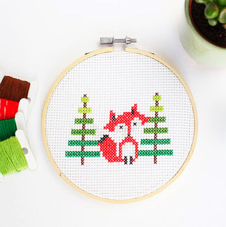 Wood Cross Stitch Ornament Kit - Christmas Tree