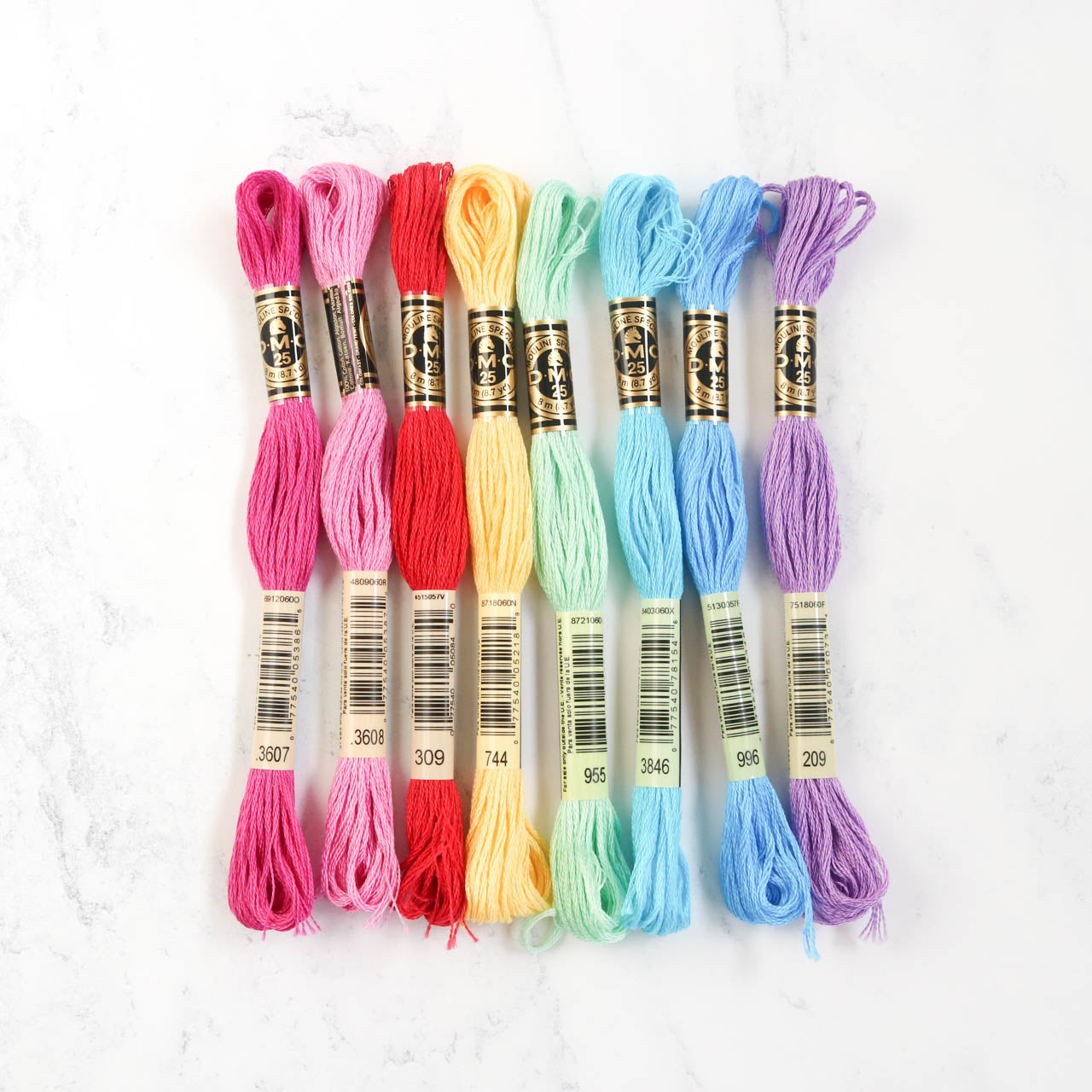 DMC Embroidery Floss Color Palette - Rainbow Bright - Stitched Modern