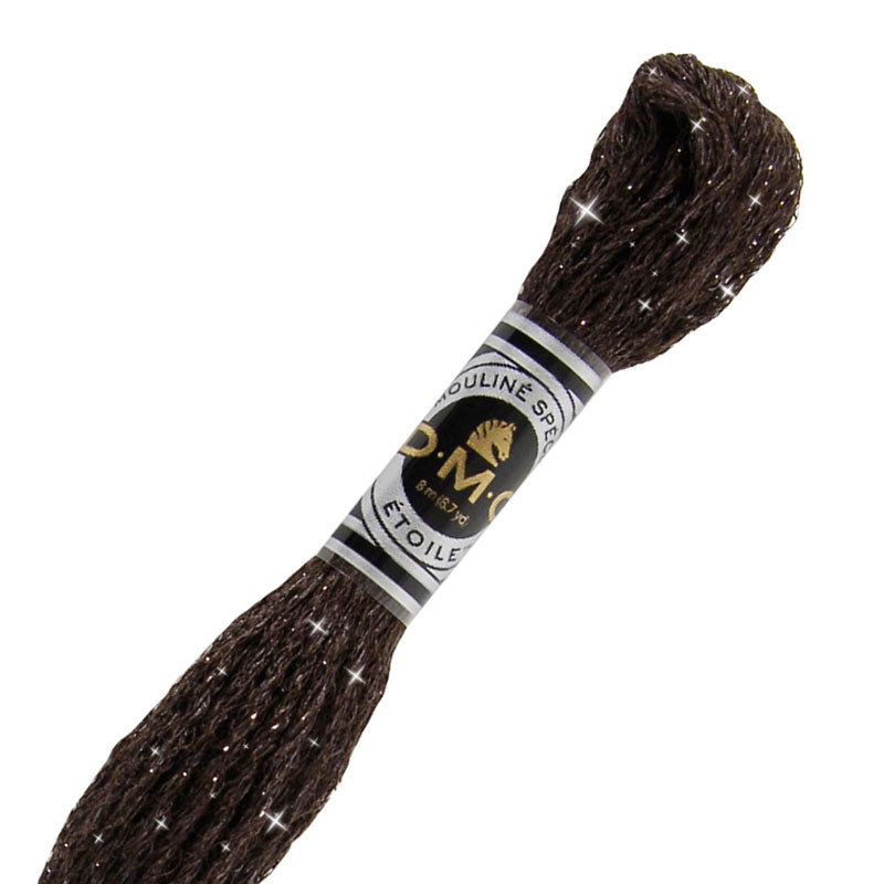 DMC C310 Mouliné Étoile Shimmer Embroidery Floss - Black - Stitched Modern