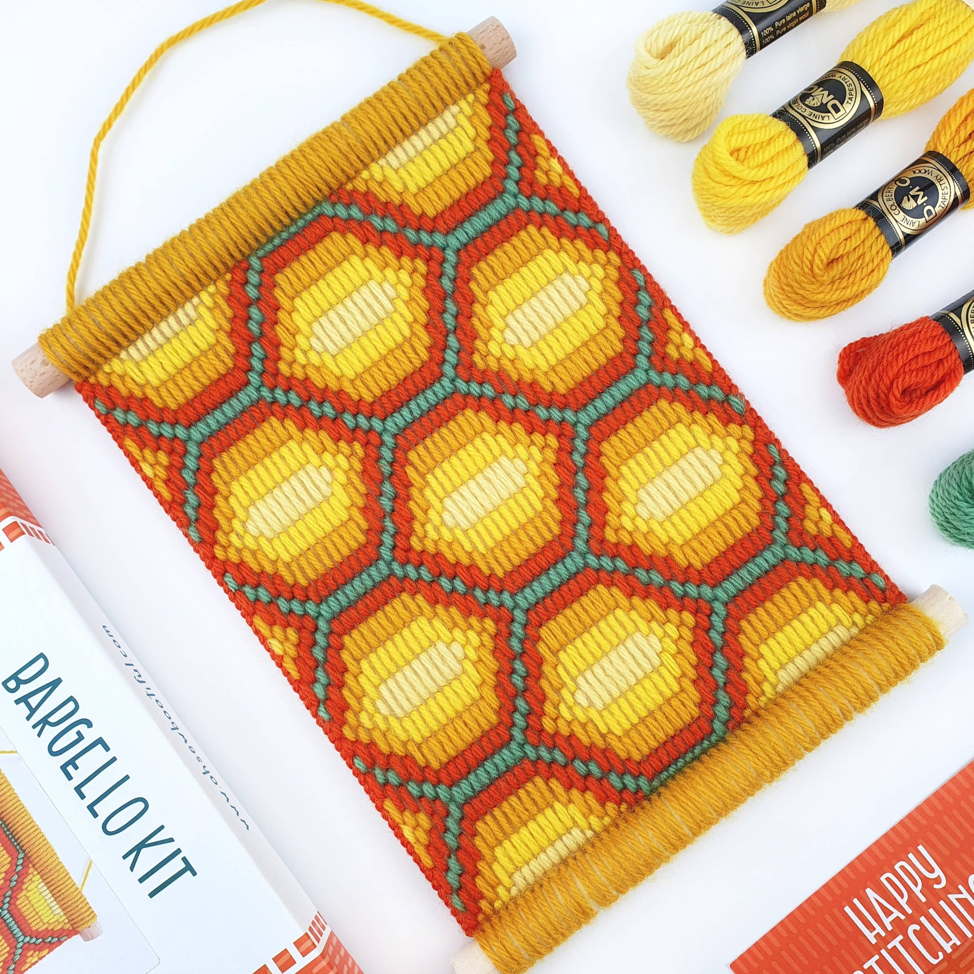 Bargello Needlepoint Kit - Geometric Wall Hanging - Stitched Modern