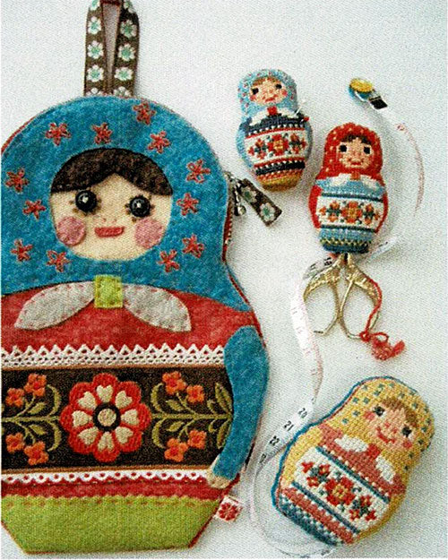 Matryoshka Needlework Set Cross Stitch Pattern Stitched Modern