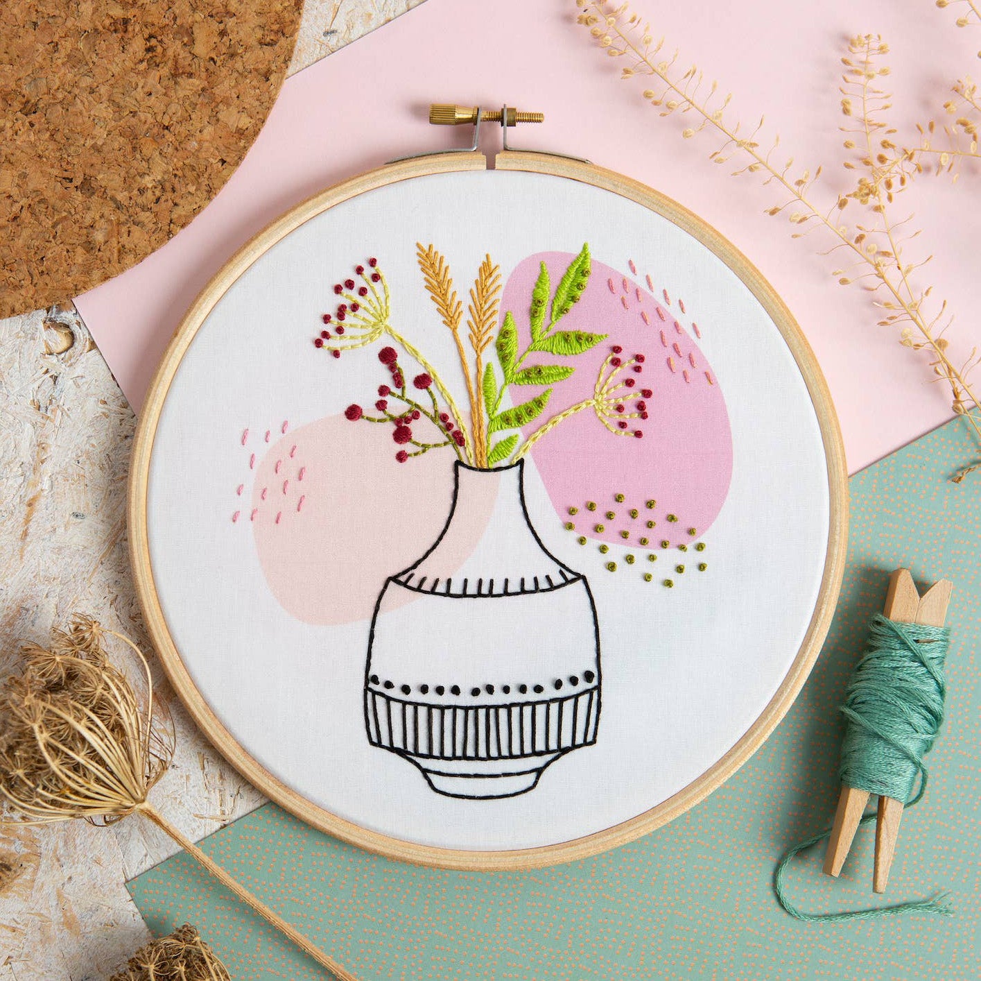 Black Japanese Garden Embroidery Kit – Hawthorn Handmade