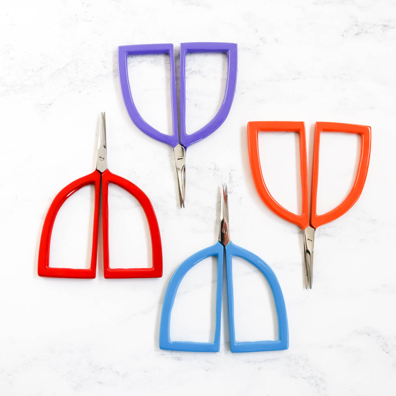 Stork Scissors - Purple Metallic - Quiltak Quilt Basting System