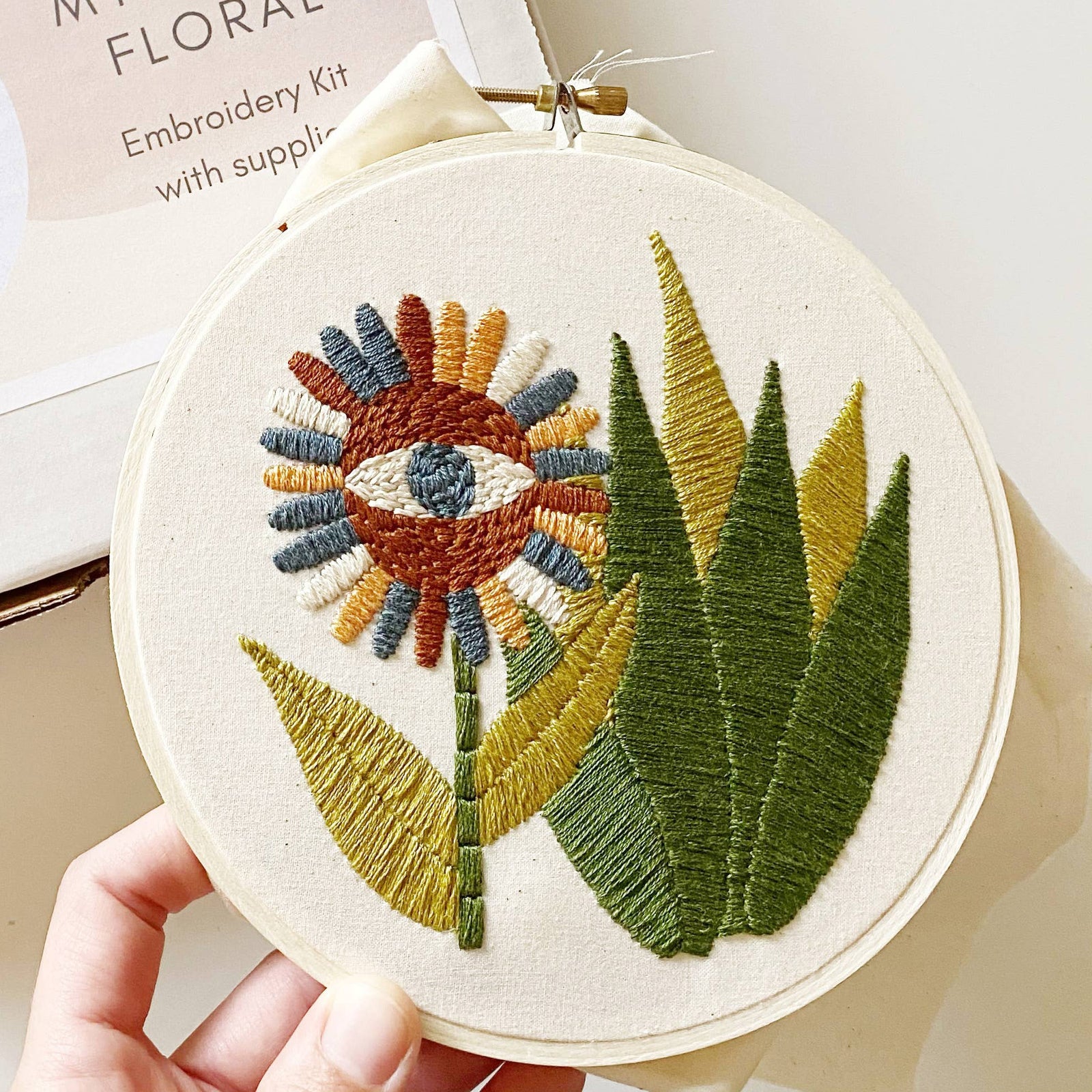 Folk Floral Punch Needle Embroidery Kit, The Urban Acres