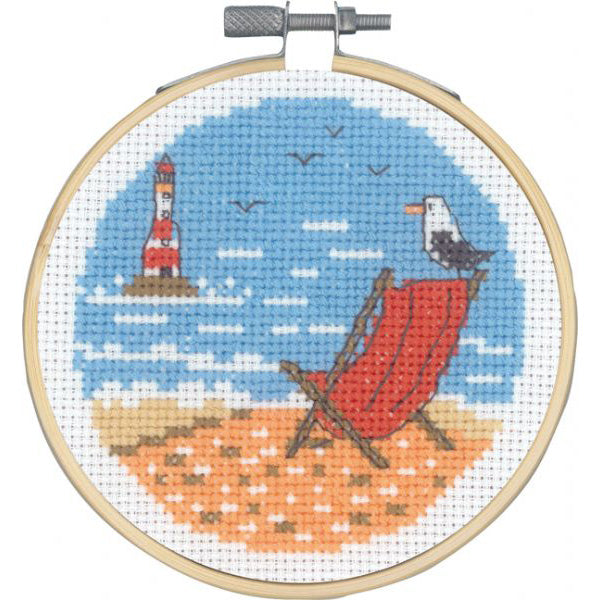 Semanka Stamped Cross Stitch Kits,Seaside Lighthouse,Funny Cross Stitch Kits  for Adults,Easy Counted Cross Stitch Kits for Beginners,15.74” X 19.68”