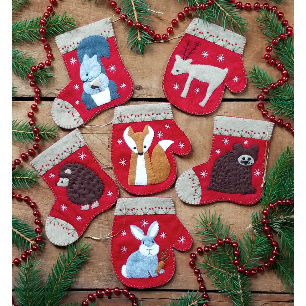 Wool Felt Ornament Appliqué Kit  Christmas Critters – Stitched Modern