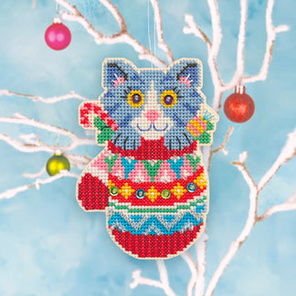 Wood Cross Stitch Ornament Kit - Christmas Tree