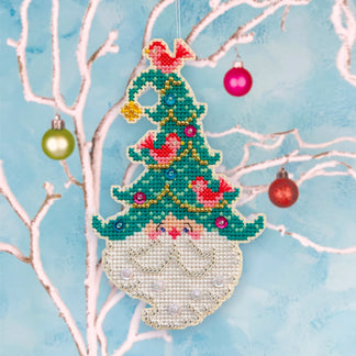 Tart Tin Cross Stitch Ornament Kit - Jolly Reindeer