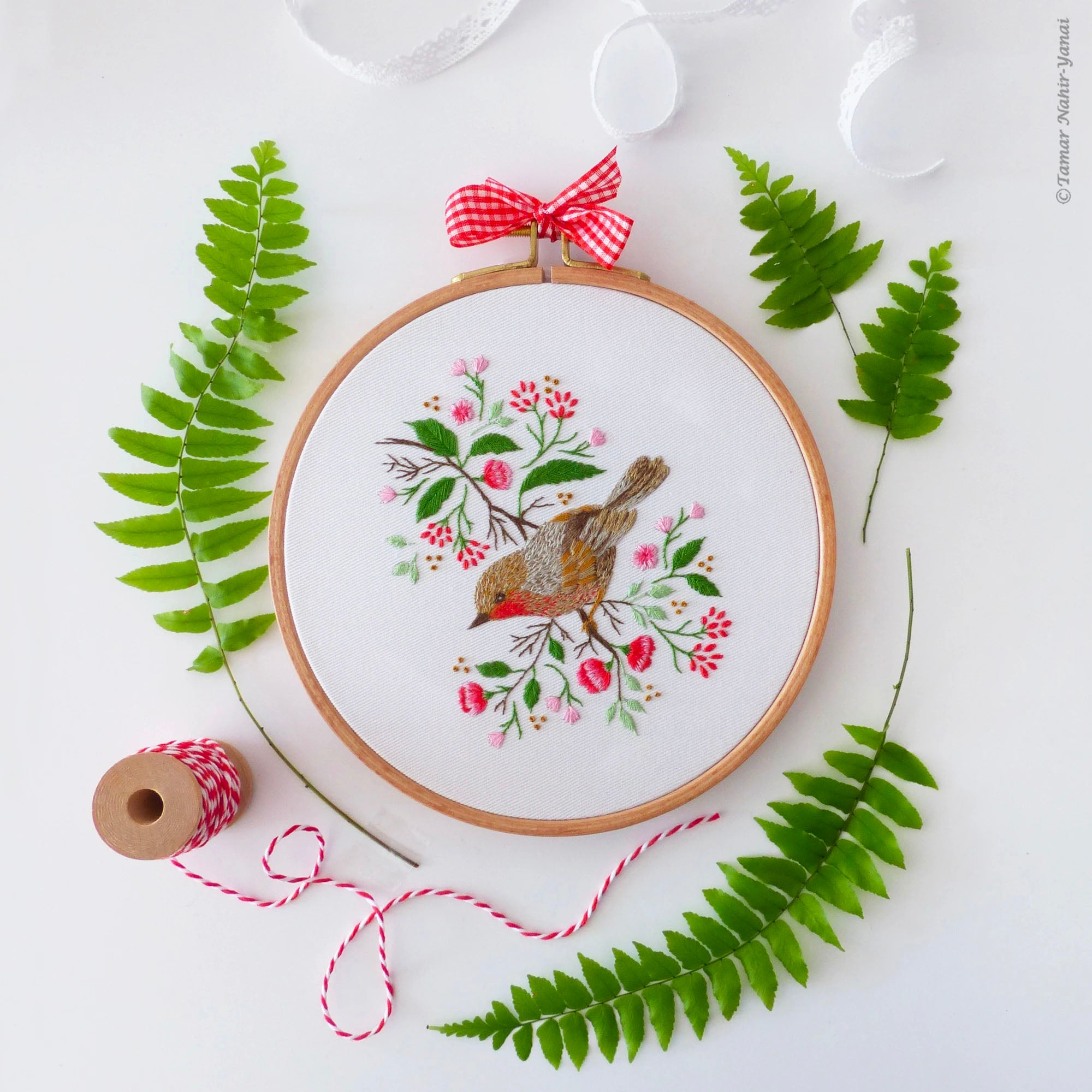 Two Christmas Deer Hand Embroidery Kit - Stitched Modern